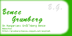 bence grunberg business card